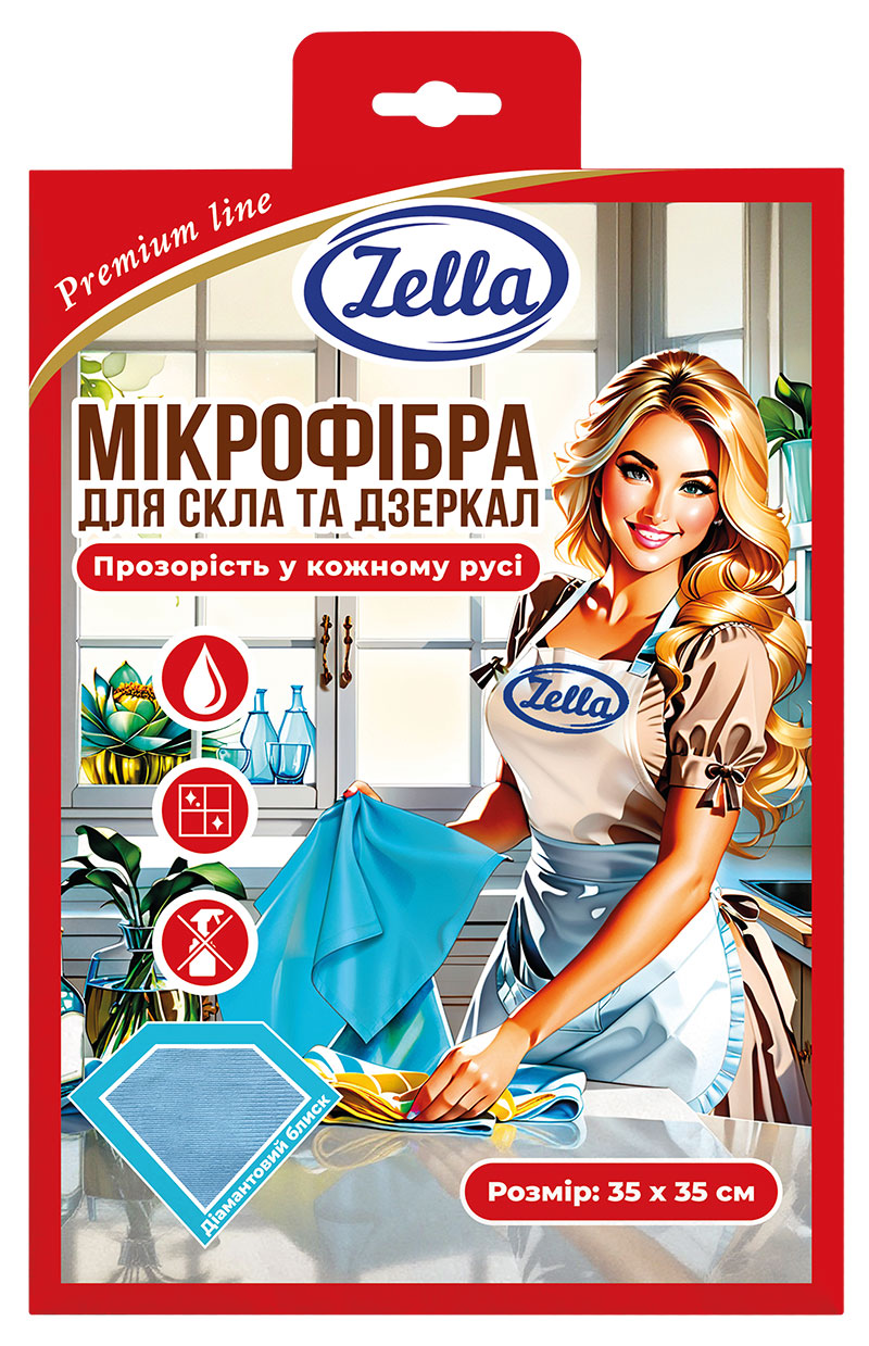 Серветка з мікрофібри для скла та дзеркал